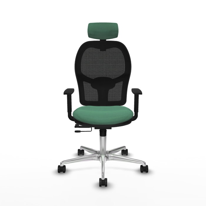 PIQUERAS Y CRESPO Silla de oficina Jorquera con mecanismo Sincro/Traslack, Verde esmeralda y Negro