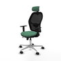 PIQUERAS Y CRESPO Silla de oficina Jorquera con mecanismo Sincro/Traslack, Verde esmeralda y Negro