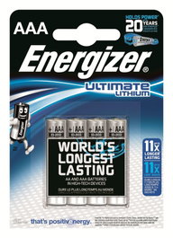 Energizer 1x4 ENERGIZER Ultimate LithiumMicro AAA LR 03 1,5V