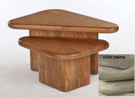 DKD Home Decor Set de 2 Mesas de Centro de Mango 98x51x47