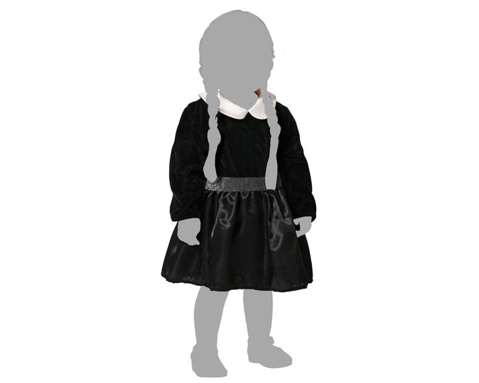 Disfraz Fantasma Bebé Niña Negro con Vestido y Cintas de Encaje Halloween 6-12 Meses