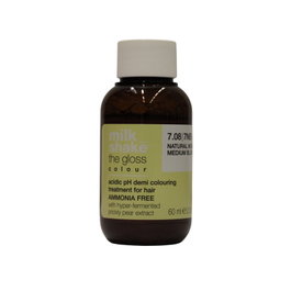Milk Shake The Gloss Acidic pH Tinte de cabello demi-permanente 7.08 Natural Moka Medium Blond 60 ml
