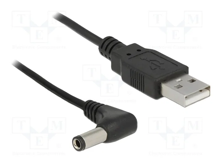 DeLOCK 85588 Cable de alimentación USB A a DC 5,5 x 2,5 mm 90° 1,5 m