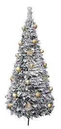 DKD Home Decor Árbol LED Plegable Nevado Dorado 150 cm