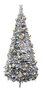 DKD Home Decor Árbol LED Plegable Nevado Dorado 150 cm