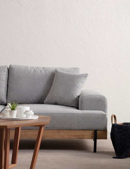 Atelier Del Sofa Sofá de 3 Plazas Eti Oak 3 Seater - Gris