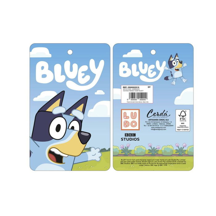 Cerdá Vestido French Terry Bluey Light Blue 3 Años