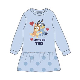 Cerdá Vestido French Terry Bluey 3 Años - Vestido Niña de Punto Franela con Estampado, Talla 3 Años (36 Meses)