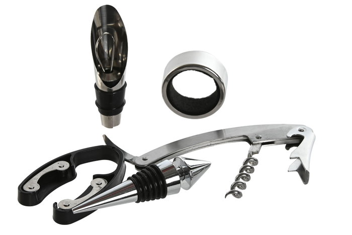DKD Home Decor VINO SET 6 ABS INOX Negro