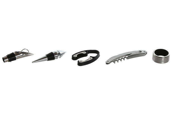 DKD Home Decor VINO SET 6 ABS INOX Negro