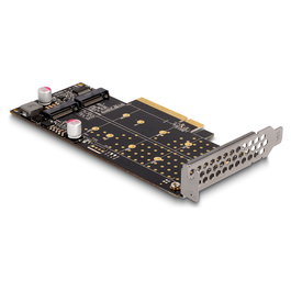 DeLOCK Tarjeta Expansión PCIe x8 a 2 x NVMe M.2 Interno - Bifurcación, Factor de Forma Low Profile, PCIe 4.0, Compatible Windows 10/11