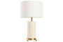 DKD Home Decor Lámpara de Sobremesa Latón y Hueso Blanco