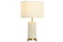 DKD Home Decor Lámpara de Sobremesa Latón y Hueso Blanco