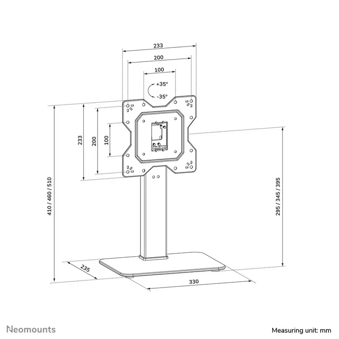 Neomounts DS45-430BL12 Soporte de Mesa para TV 23-43 pulgadas Negro