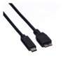 ROLINE Cable USB 3.2 Gen 1 USB C a Micro-USB B, 1 m, Negro