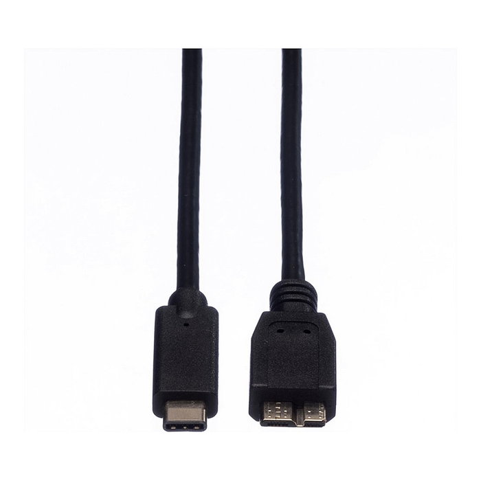 ROLINE Cable USB 3.2 Gen 1 USB C a Micro-USB B, 1 m, Negro