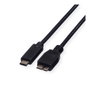 ROLINE Cable USB 3.2 Gen 1 USB C a Micro-USB B, 1 m, Negro