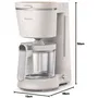 Philips Cafetera de filtro HD5120/00, 1,2 L, Blanco mate - Ecológica