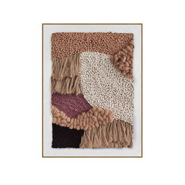 DKD Home Decor Cuadro Abstracto Enmarcado Rosa, Negro y Multicolor