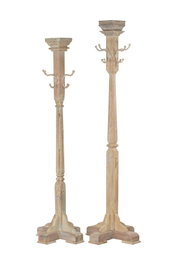 DKD Home Decor Perchero de Teca y Metal Columna Antigua