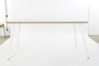 DKD Home Decor Mesa Comedor Terraza Y Jardin Beige Blanco 90 x 75 x 160 cm Set 7 Piezas Aluminio Poliester Cuerda Cristal