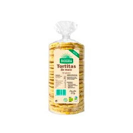 BIOGRA Tortitas de Maíz 120g Bio Sin Gluten Vegan - Ideales para una alimentación saludable y ecológica