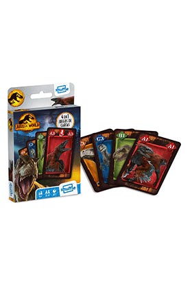 Shuffle Juego de Cartas 4 en 1 Jurassic World
