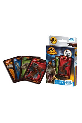 Shuffle Juego de Cartas 4 en 1 Jurassic World