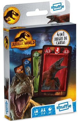 Shuffle Juego de Cartas 4 en 1 Jurassic World