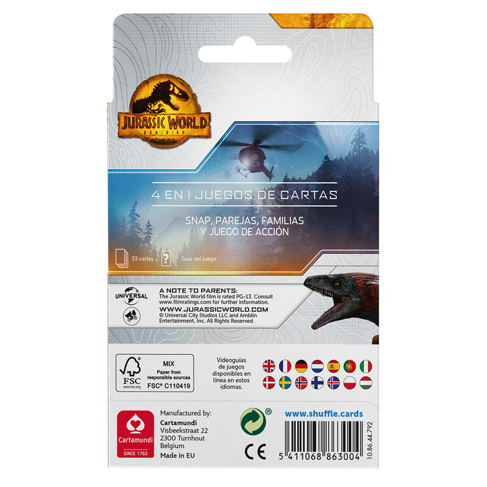 Fournier Juego De Cartas 4 En 1 Jurassic World 10028049