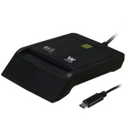 Woxter PE26-200 Lector de DNI electrónico y tarjetas inteligentes USB Tipo-C con adaptador Negro