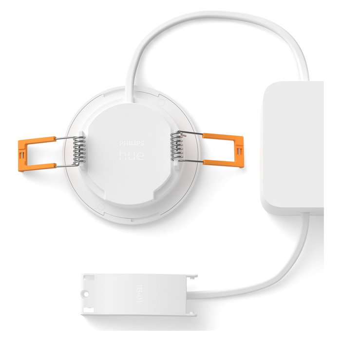 Philips Hue White & Color Ambiance Slim Recessed 90 mm Luz Empotrable, Bluetooth/Zigbee, Blanco, Multicolor (2000-6500K), IP44, 8.3W, Para Sala/Baño/Dormitorio