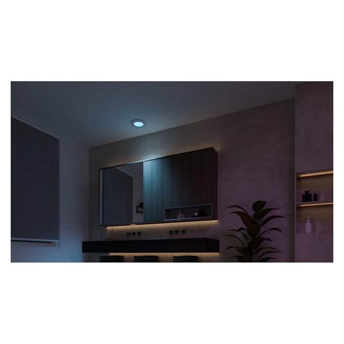 Philips Hue White & Color Ambiance Slim Recessed 90 mm Luz Empotrable, Bluetooth/Zigbee, Blanco, Multicolor (2000-6500K), IP44, 8.3W, Para Sala/Baño/Dormitorio