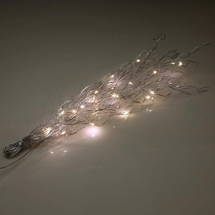 Versa Ramo de Luces LED Plateadas 80 cm de Seda con Pilas AA (3xAA no incluidas) (2 Unidades)