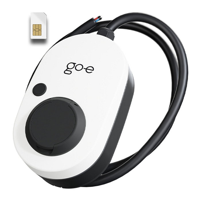 Go-eCharger go-e Charger Gemini 2.0 22 kW 32A Trifásico para Pared Tipo 2 con eSIM y Wifi Blanco y Negro