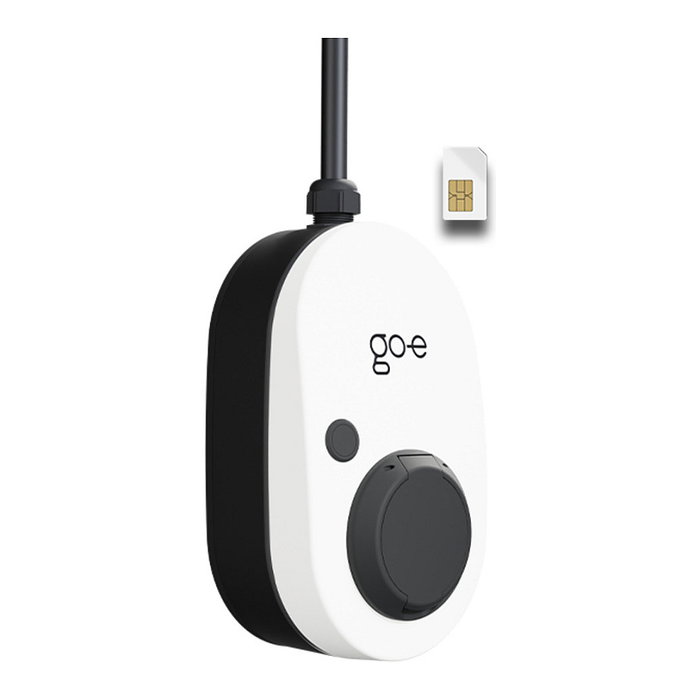 Go-eCharger go-e Charger Gemini 2.0 22 kW 32A Trifásico para Pared Tipo 2 con eSIM y Wifi Blanco y Negro
