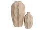 DKD Home Decor Jarrón de Gres Ondas Desgastado Beige