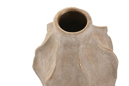 DKD Home Decor Jarrón de Gres Ondas Desgastado Beige