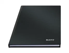 Leitz Cuaderno con Goma Tapa Dura A5, 80 Hojas Cuadrícula Negro - Libreta Solid para Uso Diario