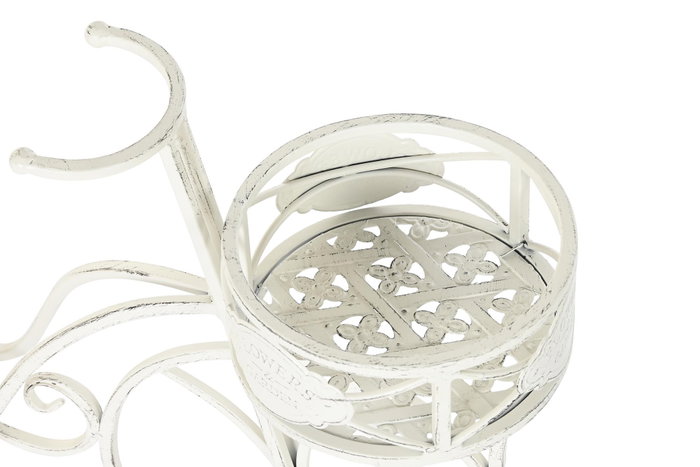DKD Home Decor Macetero Terraza y Jardín Blanco Metal 28 x 42 x 58 cm (2 Unidades)