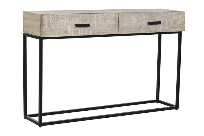DKD Home Decor Consola Indio Blanco, 120 x 33 x 76 cm, Mango y Metal DKD Home Decor Consola Indio Blanco, 120 x 33 x 76 cm, Mango y Metal