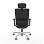PIQUERAS Y CRESPO Silla de oficina Haches con mecanismo Sincro/Traslack, Crema y Negro