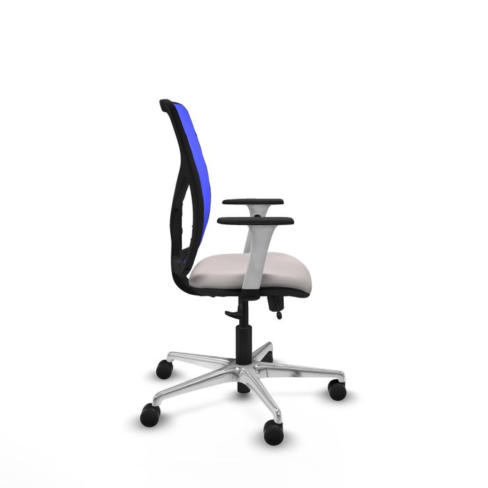 PIQUERAS Y CRESPO Silla de oficina Motilla con mecanismo Sincro/Traslack Blanco y Azul