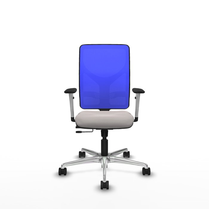 PIQUERAS Y CRESPO Silla de oficina Motilla con mecanismo Sincro/Traslack Blanco y Azul