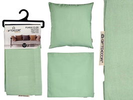 Giftdecor Funda Cojin Cremallera 60x60 cm Verde Poliester 65% Algodon 35% (Set de 24)