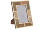 DKD Home Decor Marco de Foto 10x15 Natural Blanco Mango Resina 1.8 x 21.5 x 16.5 cm (4 Unidades)