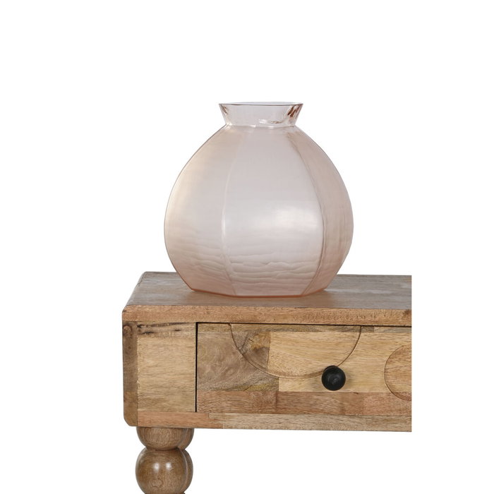 DKD Home Decor Jarrón de Cristal Glaseado Rosa DKD Home Decor Jarrón de Cristal Glaseado Rosa