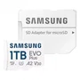 Samsung Tarjeta de Memoria EVO Plus 1TB microSDXC con Adaptador, Clase 10 U3 V30 A2, 160MB/s Lectura - MB-MC1T0SA/EU