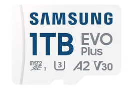 Samsung Tarjeta de Memoria EVO Plus 1TB microSDXC con Adaptador, Clase 10 U3 V30 A2, 160MB/s Lectura - MB-MC1T0SA/EU