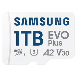 Samsung MB-MC1T0S Tarjeta de Memoria MicroSDXC EVO Plus 1 TB UHS-I A2 V30 hasta 160 MB/s con Adaptador SD, para Smartphone, Tablet, Consola